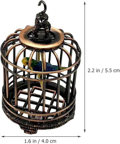 Iron Birdcage Mini Toy Simulation Birdcage Decorative Simulated Bird Cage Home Accessories for Baby Toddler Kids
