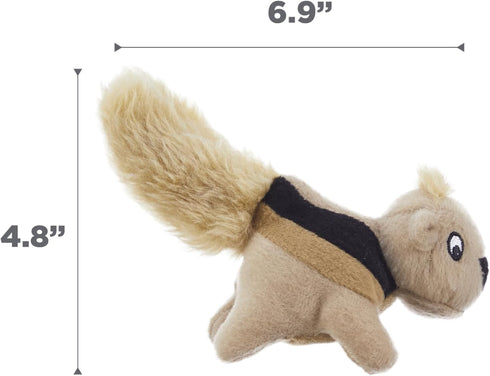 3Pack Outward Hound Squeakin Squirrels Plush Squeaky Dog Toys for Puppies, Small Dogs & Hide-A-Squirrel Replacements