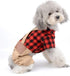 SMALLLEE_LUCKY_STORE Pet Clothes for Small Dog Cat Red Plaid Sweater with Khaki Overalls Pants Jumpsuit Outfits XS