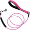 VIVAGLORY Chew Proof Dog Leash, 6FT, Pink, Soft Foam Reflective Padded Handle, Waterproof Non Chewable Metal Leash for