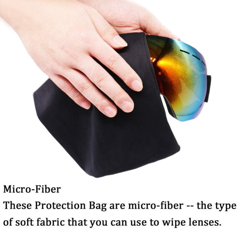 Ski Goggle Bag, Soft Micro-Fiber Protective Storage Case Sleeve, 4PCS Protection Bags for Snow Goggles Ski Mask
