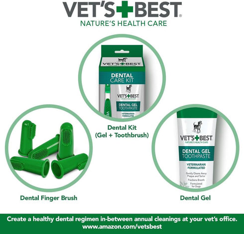 10 Pack Vets Best Dog Toothbrush - Easy Teeth Cleaning for Dog Dental Care, Perfect for Dogs and Cats - Comes With Soft