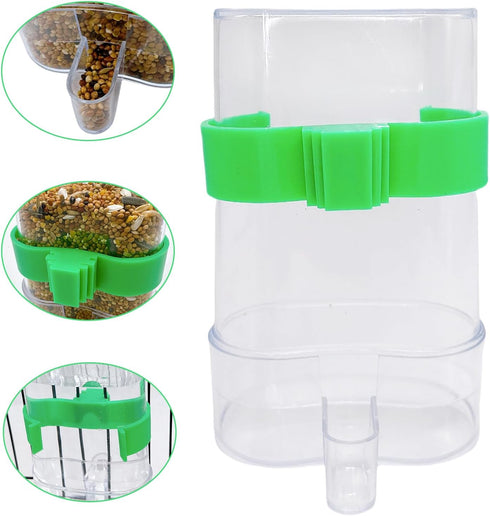 Bird Water Dispenser Parrot Feeder, 2 Pcs Automatic Waterer for Cage Accessories, Cockatiel, Finch, Lovebird