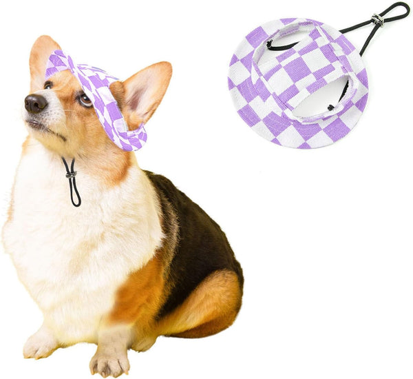 Generic Junchl Pet Hats,Dog Bucket Hats with Ear Hole,Summer Cat Dog Round Brim