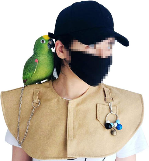 QBLEEV Parrot Anti-Scratch Shoulder Protector, Multi-Functional Pet Shoulder Pad Diaper Shawl for Small Medium Birds