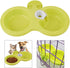 Puppy Double Bowl, Stainless Steel Hanging Food Water Feeder for Small Dogs and Cats (Green)