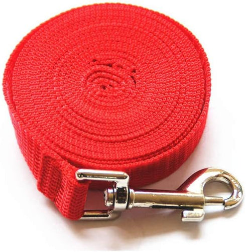30ft Red Nylon Pet Leash Training Lead (Red)
