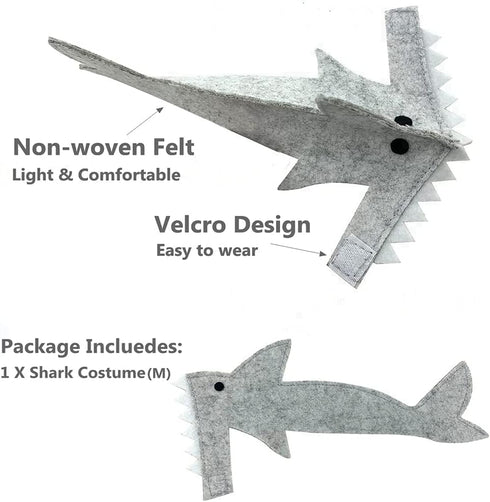 HAICHEN TEC Lizard Clothes - Shark Costume Outfit for Bearded Dragon, Handmade Apparel for Reptiles (M, Shark Costume)
