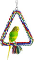 Bird Triangle Rope Swing, Colorful Perch Chewing Toy for Parrots, Budgie, Cockatiel (S)