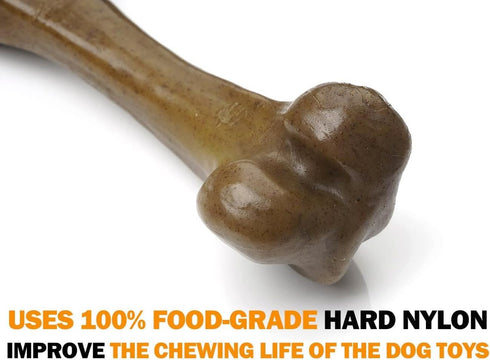 Tough Dog Toys for Aggressive Chewers, Indestructible Nylon Bones, Durable Puppy Teething Toys, Interactive Toys for