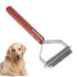 Litewoo Undercoat Rake for Dogs, Cats Grooming Dematting Comb, 20 Stainless Steel Blades with Wooden Handle
