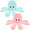 7 Inch Itty Bitty Plush Octopus 2 Piece Set