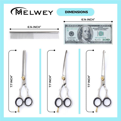 Set Left-Handed Pet dog Grooming Scissors Pro-Grade Curved Shears for Dogs Cats - Precision Crafted Sharp Blades