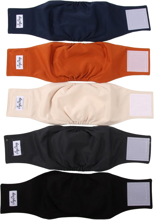 JoyDaog Reusable Dog Belly Bands for Male Dogs Diapers,5 Pack Premium Washable