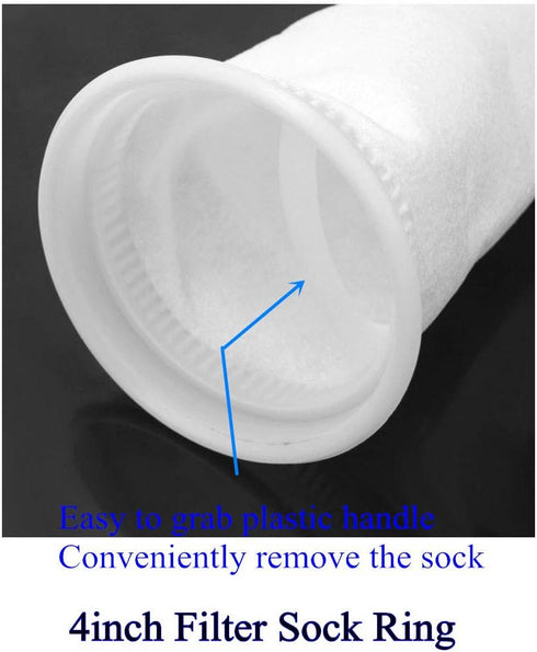 4 Inch Filter Socks 200 Micron by 9 Inch Short Aquarium Felt Filter Sock Bag - Pack of 2