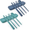 Reusable Utensil Set with Case, 2 Sets Portable Travel Cutlery, Knives, Chopsticks, Spoons, Forks (Blue, Green)