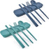 Reusable Utensil Set with Case, 2 Sets Portable Travel Cutlery, Knives, Chopsticks, Spoons, Forks (Blue, Green)