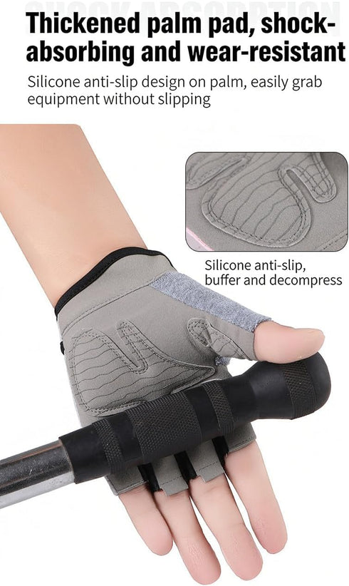 NociHah Workout Gloves Men Women - Breathable Fingerless Gym Gloves with Wrist Support Non-Slip Weight Lifting Glove