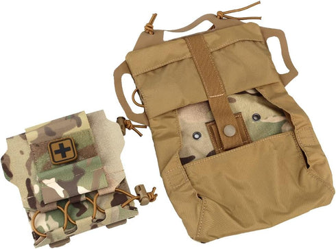 SABADO Rapid/Quick Deploy First Aid Kit, Tactical IFAK Pouch, Two-Piece System Med Roll Carrier, Outdoor Bag