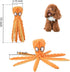WishLotus Octopus Dog Chew Toy, No Stuffing Plush Squeaky Toy with Crinkle Paper for Small, Medium Dogs (Orange)