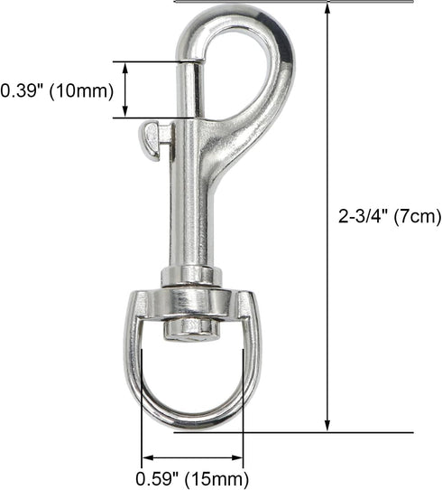 Heavy Duty Swivel Snap Hooks, Pet Buckle Trigger Clip Clasp for Dog Leash Collar Key Chain (2-3/4" (7cm), 20 Pack)