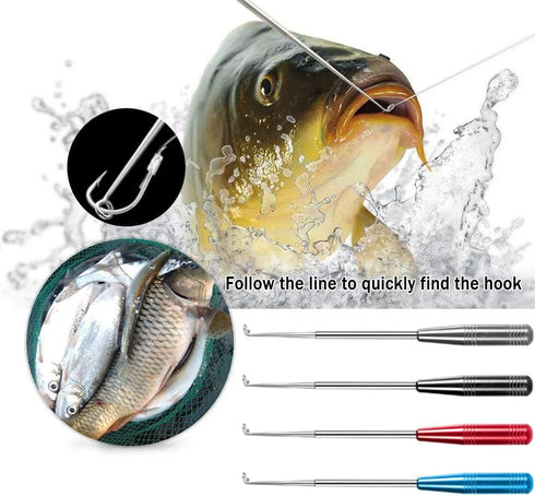 Fish Hook Remover Tool for Quick Removal, Fishing Gear Security Equipment Kits with 4PCS Storage Tube
