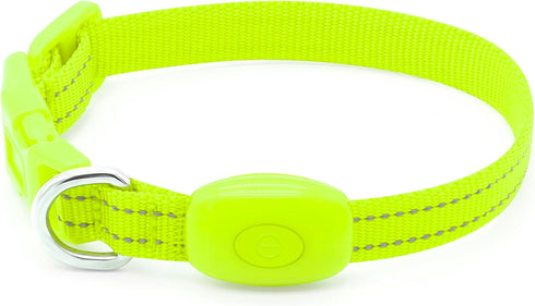 Candofly Light Up Dog Collar - LED Rechargeable Dog Collar, Glowing Puppy Collar for Night Walking, X-Small, Neon Green