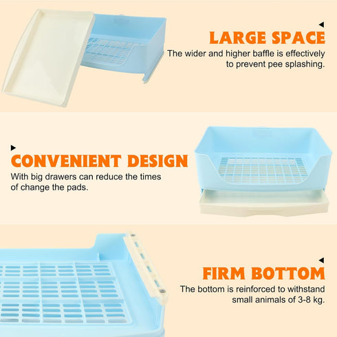 Chinchilla, BWOGUE Large Rabbit Litter Box Toilet,Potty Trainer Corner Bedding with Drawer Larger Pet Pan for Adult