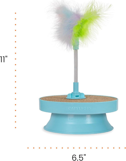 2-in-1 Catstages Spring Cat Toy & Scratcher Combines Play and Self Grooming Nail Care for Indoor Cats, Ball Track