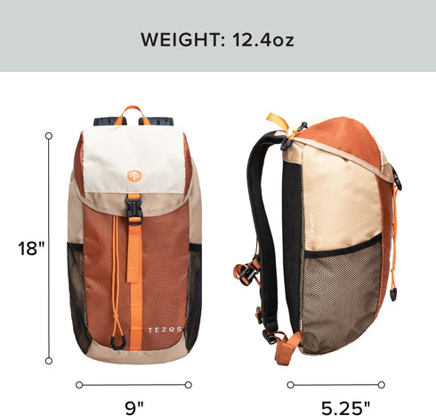 Tezos Juniper Daypack, Lightweight Hiking Backpack and Hydration Pack for Camping, Travel, Biking, 16 Liter