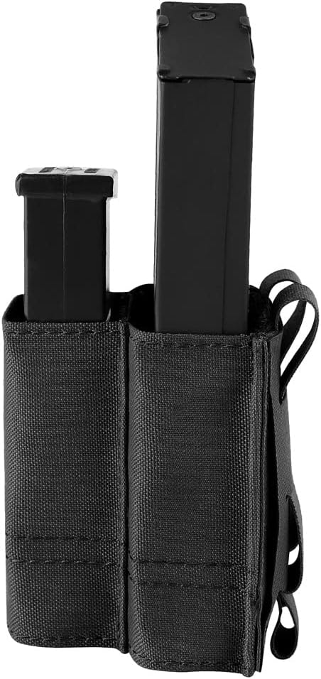 KRYDEX 5.56mm Magazine Pouch + 9mm .45 Pistol Mag Pouch Combo, MOLLE Mag Holders with Quick Release Insert