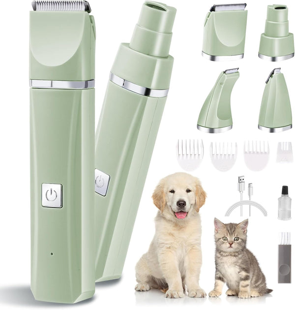 NICECHEF Dog Cat Hair Clippers Grooming Kit with Nail Grinder,4-in-1 Electric pet Clippers