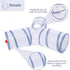 Cat Tunnel Collapsible Tube with 1 Play Ball Toys - 3 Ways Tunnels for Indoor Cats, Puppy, Rabbit (White and Gray)