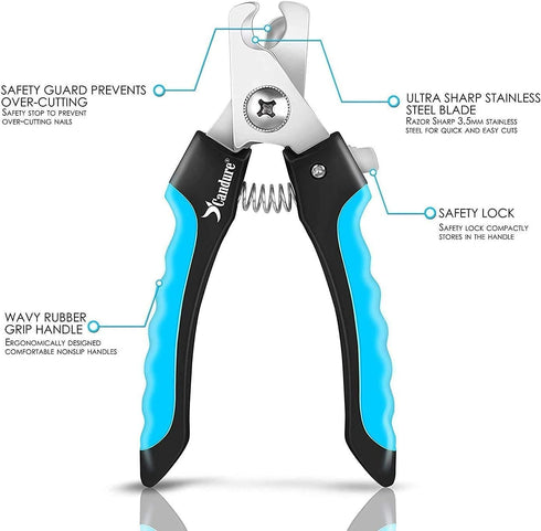 Candure Dog Nail Clippers with Safety Guard, Professional Grooming Pet Nail Clipper