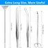 Aquarium Aquascape Tools Kit 15in, 4 in 1 Stainless Steel Silver Anti-Rust Aquatic Plant Tool Set for Fish Tank