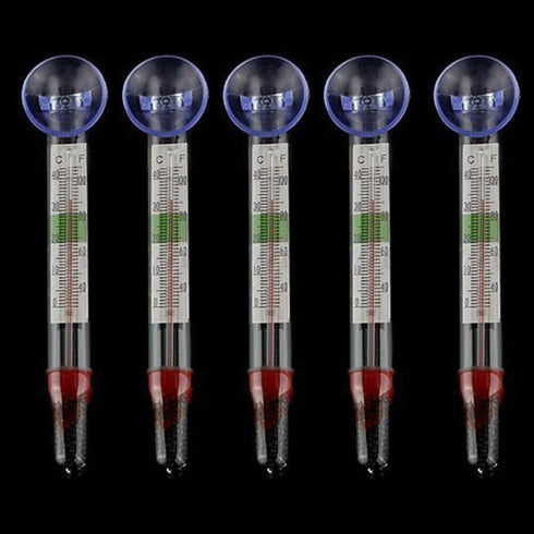 UCCKEYI 5-Pack Floating Glass Aquarium Thermometer with Suction Cup Fish Tank Aquarium Thermometer Safe for Freshwater