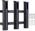 Fishing Rod Holder Bracket, Tube 3 Rod Rack for Boat, Kayak, Garage Storage or Truck, Side-Mount (Black)