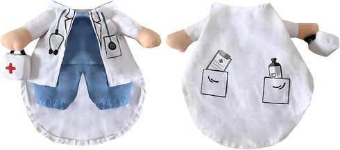 Dog Halloween Costume, Cat Doctor Uniform by DELIFUR, Funny Pet Costume, White, Size L