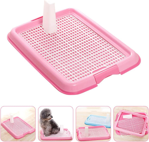 Indoor Dog Potty Plastic Pet Toilet Slide Design Pink for Convenient Home Use Ergonomic Column Shape for Natural