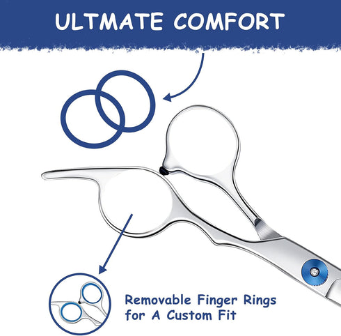 Maxshop Dog Grooming Scissors Kit, 7 Inch Professional 2 Pack Heavy Duty Titanium Stainless Steel Rounded Tip Curved