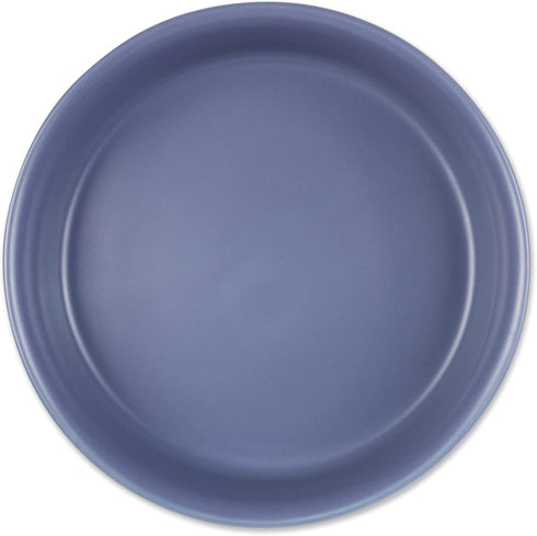 Bone Dry Ceramic Pet Bowls for Dogs & Cats Dishwasher & Microwave Safe, Non-Slip Bottom for Secure Feeding with Less Mess, Medium Set, 6x2, French Blue, 2 Count