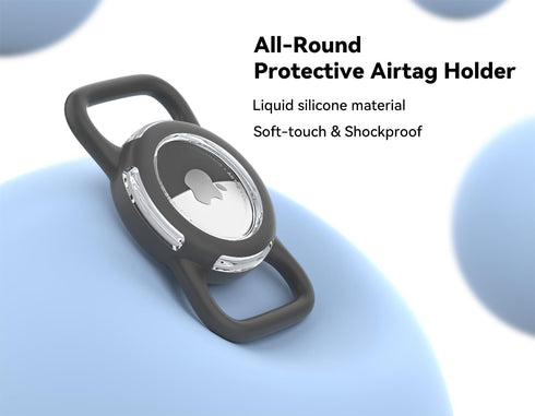 Waterproof Airtag Dog Collar Holder, Silicone & ABS Airtag Holder for Dog & Cat Collars, Ultra-Durable Protective Case