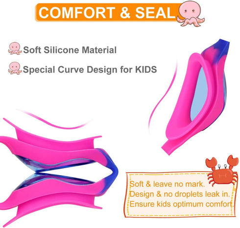 Kids Swim Goggles, Swimming Goggles for Boys and Girls, Toddlers Age 2-12