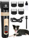Dog Grooming Clippers, Low Noise Electric Trimmer, 4-Speed & LCD, Cordless Rechargeable Hair Clippers for Thick Coats