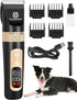 Dog Grooming Clippers, Low Noise Electric Trimmer, 4-Speed & LCD, Cordless Rechargeable Hair Clippers for Thick Coats