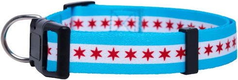 Native Pup Chicago Flag Dog Collar, Large