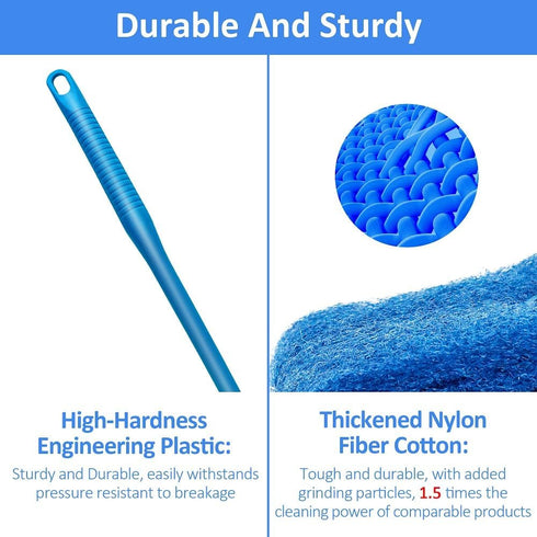 Novique Fish Tank Cleaner with Five Sided Sponge Brush and Long Handle Aquarium Scrubber Alage Scraper for Glass