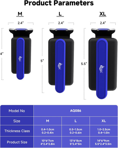 0.2-0.6 Inch AQQA Magnetic Aquarium Fish Tank Glass Cleaner, Dual-Blades Algae Scraper Glass Cleaner Scrubber, Double