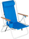 Buyter Portable High Strength Beach Chair with Adjustable Headrest Blue