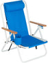Buyter Portable High Strength Beach Chair with Adjustable Headrest Blue